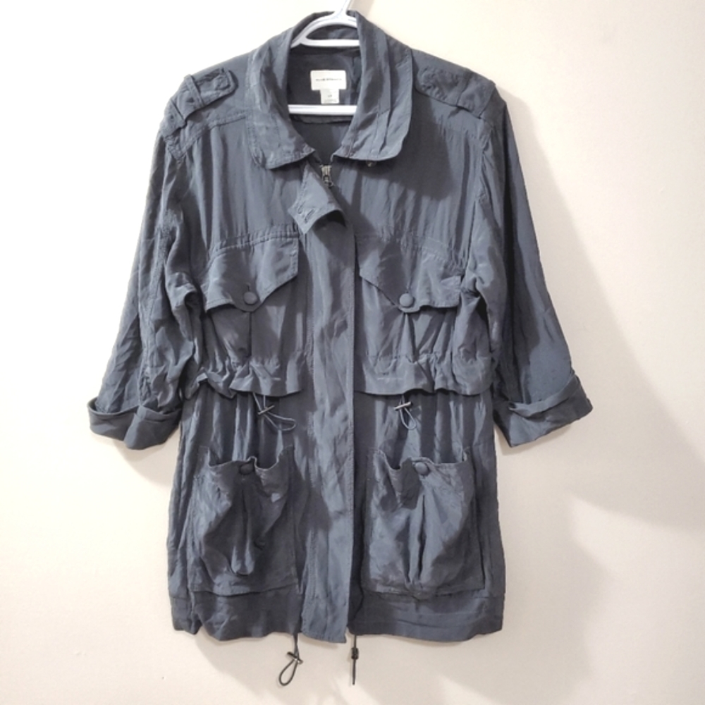 Club Monaco - 100% Silk gray military jacket - Size S
